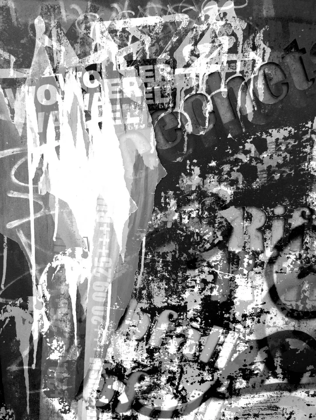 A montage of black and white photographs of Berlin's details. We go towards an abstraction that seeks a sensation of urban tear, of ashes and wandering, made of concrete, crows, passages, graffiti.