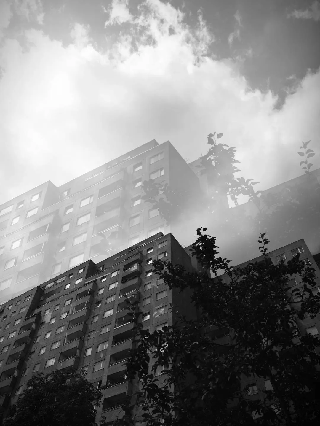 A montage of black and white photographs of Berlin's details. We go towards an abstraction that seeks a sensation of urban tear, of ashes and wandering, made of concrete, crows, passages, graffiti.