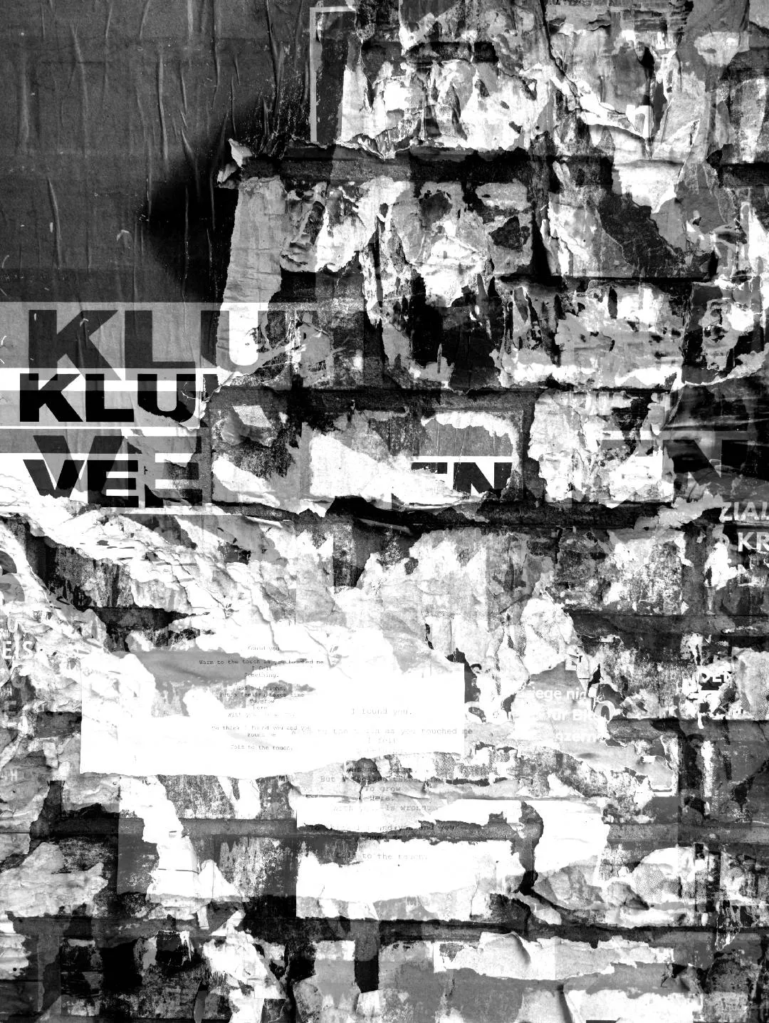 A montage of black and white photographs of Berlin's details. We go towards an abstraction that seeks a sensation of urban tear, of ashes and wandering, made of concrete, crows, passages, graffiti.